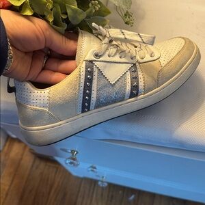 Maje Women's Sneakers in Silver and Cream